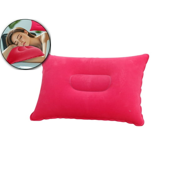 VQPeo Inflatable Plush Camping Pillow, Portable Travel Neck Support Cushion, Multifunctional Outdoor Napping Pad for Backpacking Adventures