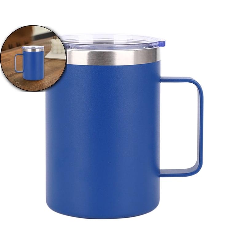 VQPeo Insulated Stainless Steel Travel Coffee Mug with Handle, Double Wall  Vacuum Coffee Cup, Blue - Walmart.com