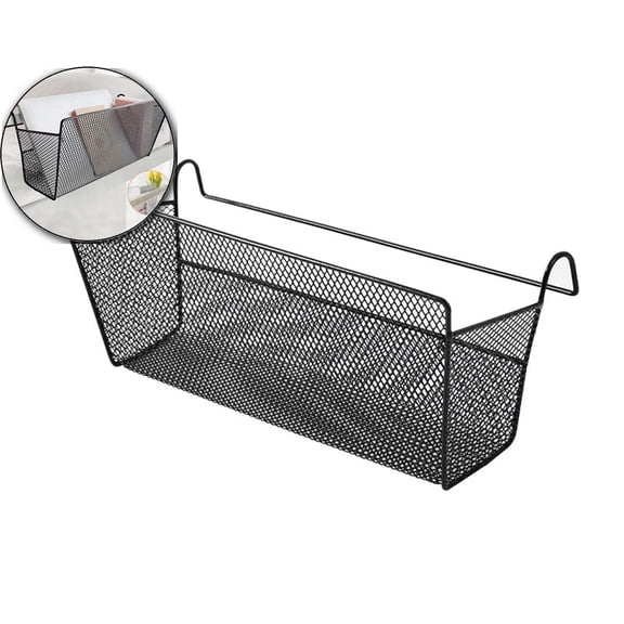 VQPeo Iron Bedhead Hanging Basket, Dormitory Multi-Purpose Organizer, Bedside Caddy for Compact Storage & Dorm Room Essentials