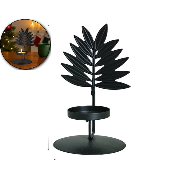 VQPeo Iron Maple Leaf Candlestick, Butterfly Flower Ginkgo Holders, Iron Rice Dumpling Leaf Stands for Romantic Dinner Tables & Living Room Elegance