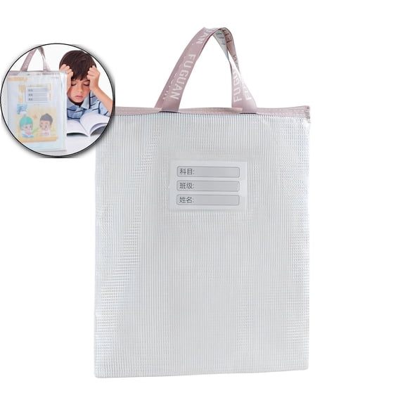 VQPeo Large Capacity A3 Transparent Handheld Tutoring Bag, Waterproof & Stain-Resistant Exam Paper Storage Tote with Comfortable Handle