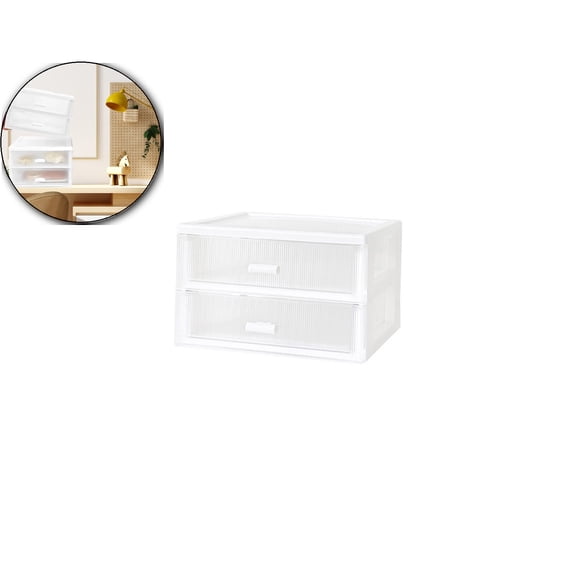 VQPeo Large Capacity Desktop Organizer Drawer, Transparent Multifunctional Storage Box, Dormitory Desk Shelf for Home & Office Supplies Organization
