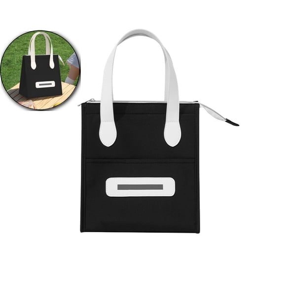 VQPeo Large Capacity Insulated Lunch Bag - Waterproof & Heat-Saving Food Storage Bag with Adjustable Straps, Perfect for Office, Work, School & Picnic