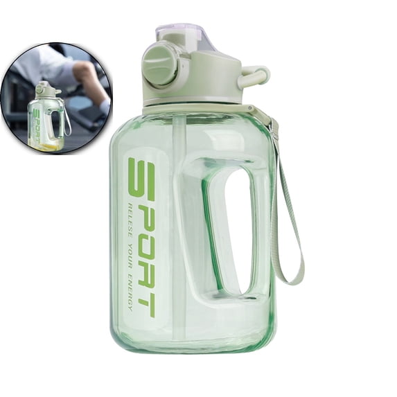 VQPeo Large Capacity Water Bottle with Straw & Handle, Leakproof Sports Jug for Gym, Fitness, Outdoor Activities