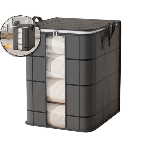 VQPeo Large Clothes Storage Bags, Closet Organizers Storage Containers, Collapsible Storage Bins with Reinforced Handles, Sturdy Zippers, for Clothing, Blanket, Comforters
