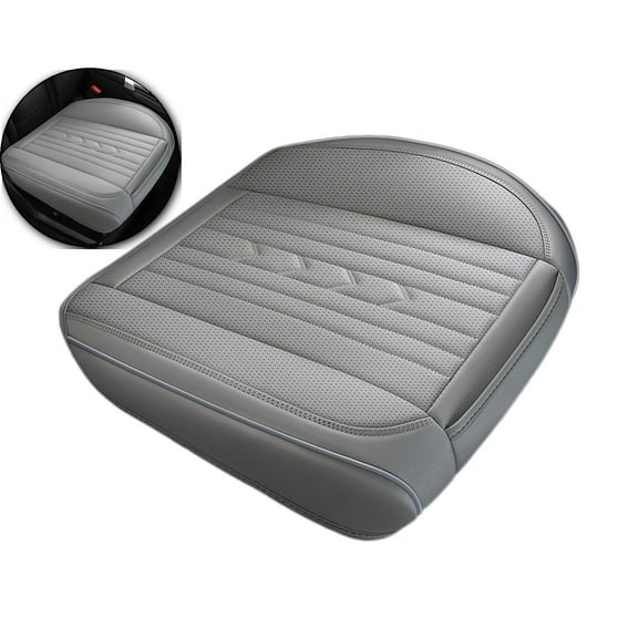 VQPeo Leather Car Seat Covers Front Seat, Universal Bottom Seat Covers for Cars, Auto Breathable Waterproof Drive Seat Cover for Most Vehicles, Truck, SUV