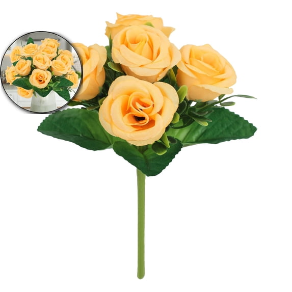 VQPeo Lifelike Artificial Wedding Bouquet, Home Decor Floral Arrangement(Yellow)