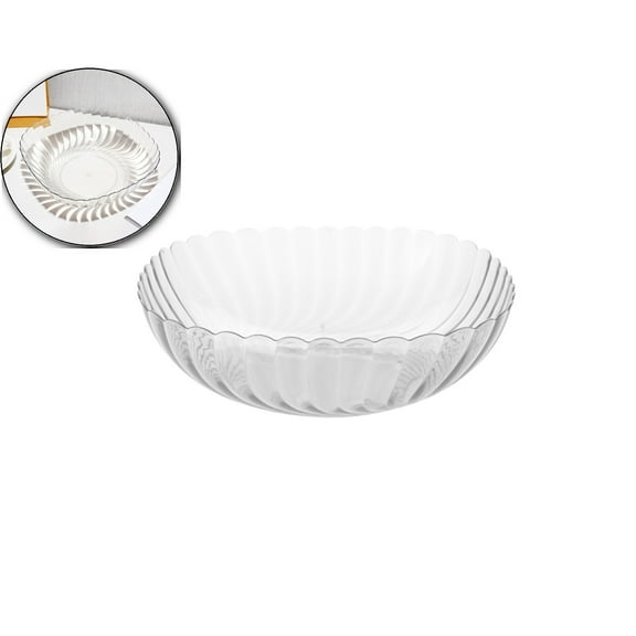 VQPeo Lightweight Fruit Bowl, Clear Plastic, for Kitchens and Dining Rooms, Great for Serving Fruit Salad and Snacks(Clear)
