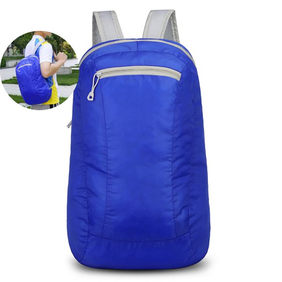 VQPeo Lightweight Packable Backpack, Water Resistant Foldable Backpack, Travel Hiking Daypack with Waterproof Zippers(Blue)