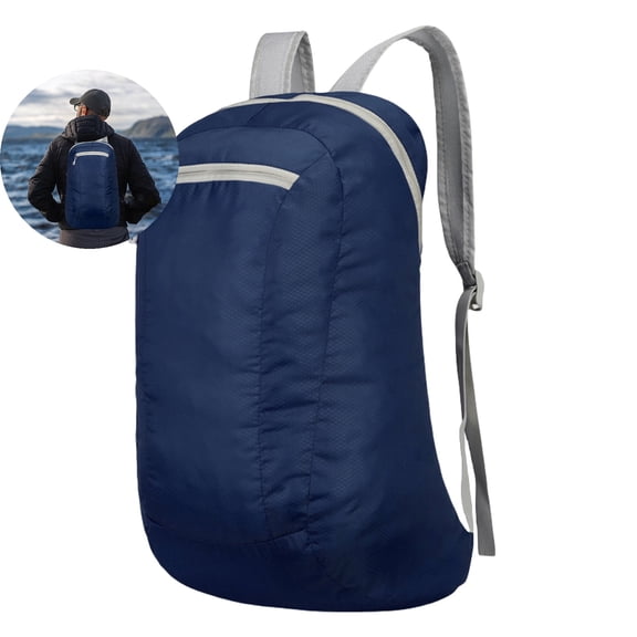 VQPeo Lightweight Packable Backpack, Water Resistant Foldable Backpack, Travel Hiking Daypack with Waterproof Zippers(Dark Blue)