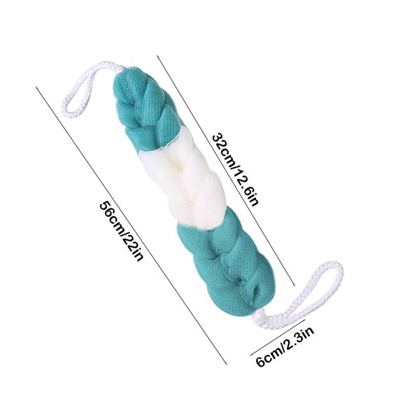 VQPeo Long Stretch Back Sponge with Rope Handles Back Scrubber Bath Shower Mesh Sponge Exfoliating Body Scrub Stretch Braided Loofah for Men and Women