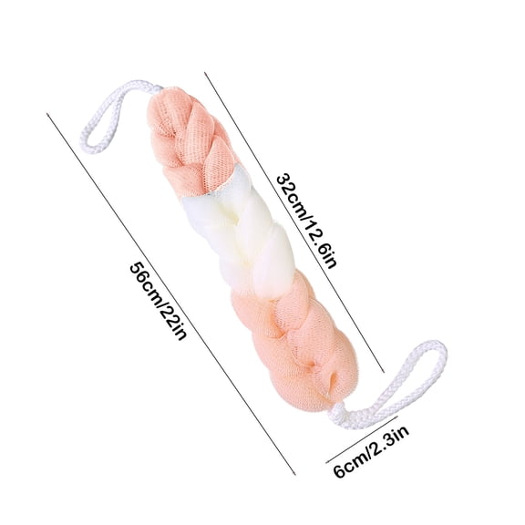 VQPeo Long Stretch Back Sponge with Rope Handles Back Scrubber Bath Shower Mesh Sponge Exfoliating Body Scrub Stretch Braided Loofah for Men and Women