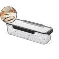 thumbnail image 1 of VQPeo Long Strip Fridge Organizer, Food Grade Drainage Shelf Box, Clear Plastic Kitchen Storage Container for Noodles & Grains, 1 of 6