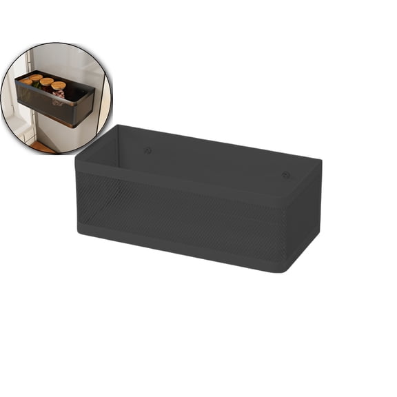 VQPeo Magnetic Shelf for Fridge Shelves, Storage Magnetic Bin Box Containers for Side Of Refrigerator(Black)