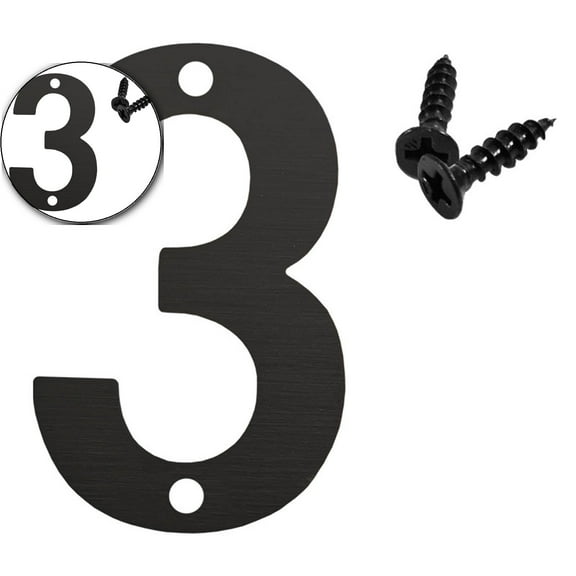 VQPeo Metal Door Numbers, Home Address Numbers, Metal Outdoor Mailbox Number, Address Letters, Modern Metal Numbers Letters for Homes, Apartments, Hotels, Garages, Farms (3.5 Inches)