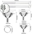 thumbnail image 1 of VQPeo Metal Stainless Steel Funnel, Large Medium Small Funnel Set of 3, Mini Funnels for Kitchen Use Filling Bottles Flask Cooking, 2 Brushes, 1 of 5