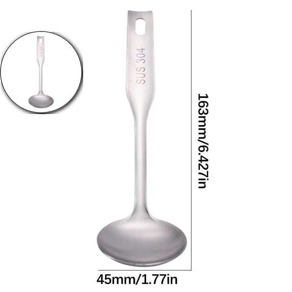 VQPeo Mini 304 Stainless Steel Kitchen Utensil – Ladle, Slotted Spoon & Turner | Compact, Space-Saving Cookware Tools with Polished Finish for Small Kitchens, Camping