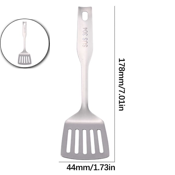 VQPeo Mini 304 Stainless Steel Kitchen Utensil – Ladle, Slotted Spoon & Turner | Compact, Space-Saving Cookware Tools with Polished Finish for Small Kitchens, Camping