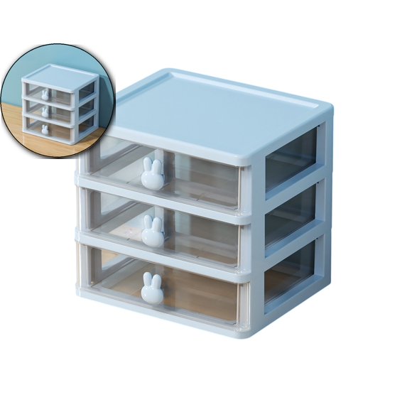 VQPeo Mini Receiving Storage Box - Multi-Layer knot Handle Gift for Women, Ideal for Small Items Organization(Blue)