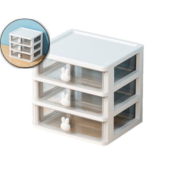 VQPeo Mini Receiving Storage Box - Multi-Layer knot Handle Gift for Women, Ideal for Small Items Organization(Clear)