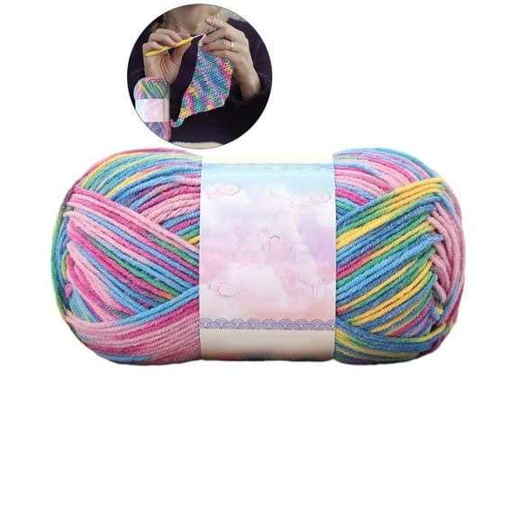 VQPeo Multicolor Cotton Yarn for Knitting Crochet, Soft Durable Tie-Dye Effect Wool Yarn, Ideal for Blankets, Crafts, Clothing & Accessories
