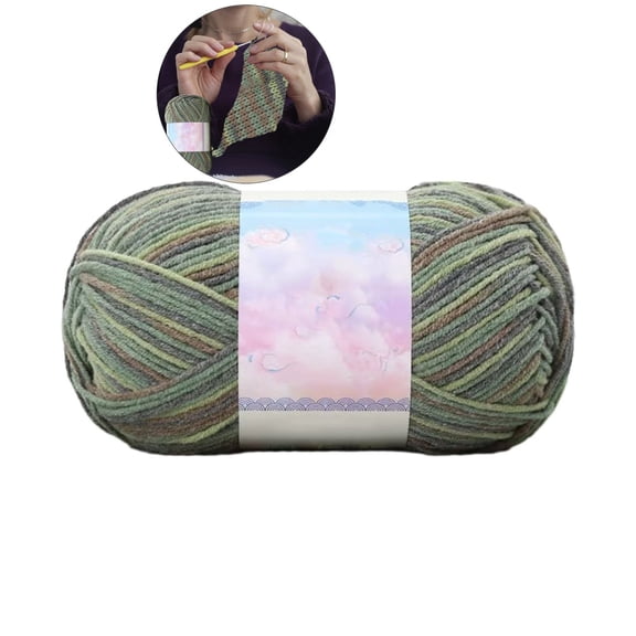 VQPeo Multicolor Cotton Yarn for Knitting Crochet, Soft Durable Tie-Dye Effect Wool Yarn, Ideal for Blankets, Crafts, Clothing & Accessories