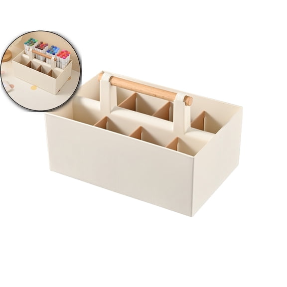 VQPeo Multifunctional Plastic Desk Organizer, Latticework Stationery Storage Box, Portable Pen Holders & Compartment Tray for Office Workspace Efficiency