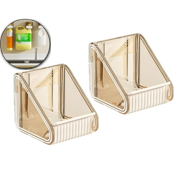 VQPeo Non-Drill Shower Gel Rack, Wall Mounted Bath Organizer, Tilted Drainage Detergent Holder for Clutter-Free Bathroom Storage