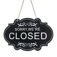 thumbnail image 1 of VQPeo Open Closed Sign Wooden Hanging Sign for Shop Door Window, Sided Open Bar Signs with Rope(Black), 1 of 4