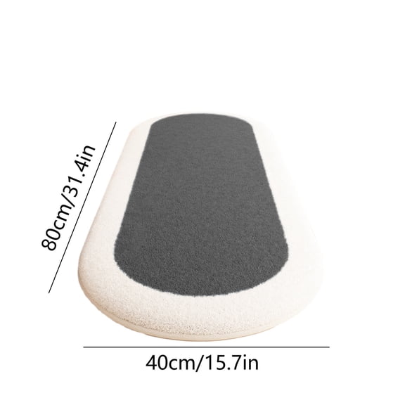 VQPeo Oval Shaggy Rug 15.7x31.5in - Soft Long Plush Bedroom Mat, Water-Absorbent & Machine Washable Floor Rug for Bathroom, Living Room, Runner