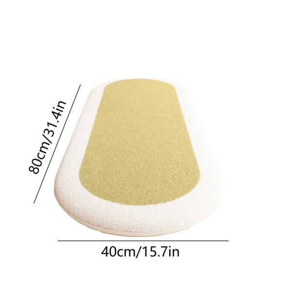 VQPeo Oval Shaggy Rug 15.7x31.5in - Soft Long Plush Bedroom Mat, Water-Absorbent & Machine Washable Floor Rug for Bathroom, Living Room, Runner