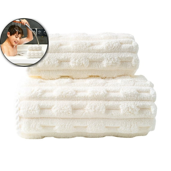 VQPeo Oversized Face Towel – Thickened Soft Fleece Towel for Face & Hands – Extra Absorbent Polyester Washcloth with Hanging Loop – Easy to Clean