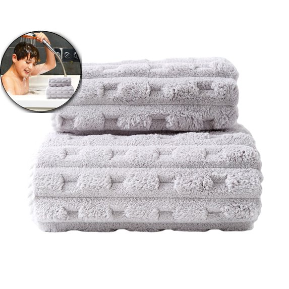 VQPeo Oversized Face Towel – Thickened Soft Fleece Towel for Face & Hands – Extra Absorbent Polyester Washcloth with Hanging Loop – Easy to Clean