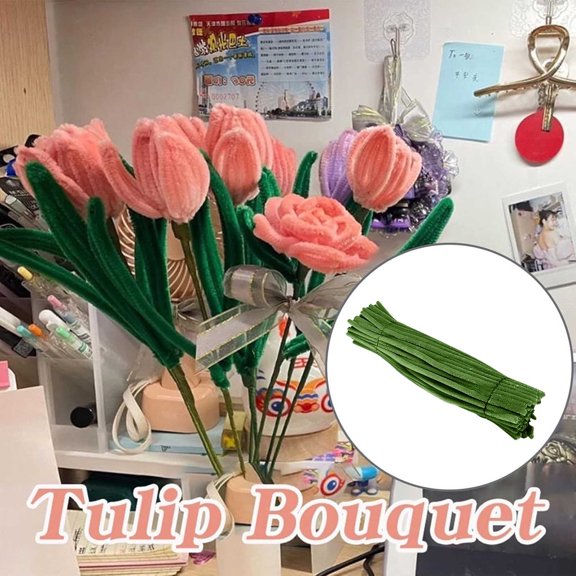 VQPeo Pipe Cleaners Set, DIY Arts & Crafts Supplies, 100Pcs Bendable Twistable Cheney Stems for Home Decorations