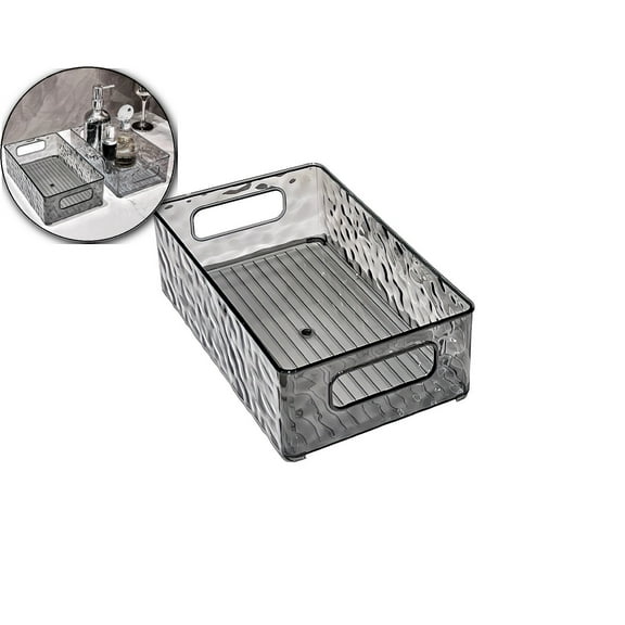 VQPeo Plastic Cosmetic Organizer, Bathroom Storage Basket, Multipurpose Desktop Makeup Caddy for Vanity & Kitchen Use