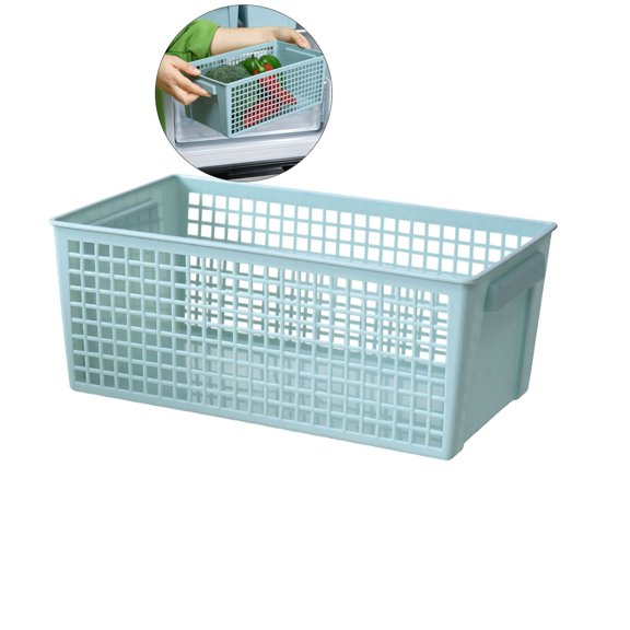 VQPeo Plastic Crates, Stackable Storage Baskets Organizer for Home Office and Outdoor(Green)