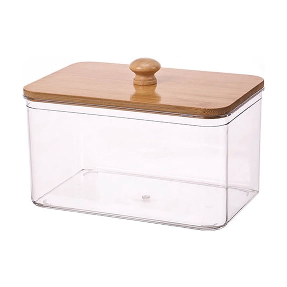 VQPeo Plastic Laundry Pods Container with Lid – Space-Saving Storage Bin for Laundry, Kitchen, Bathroom Organization Enhancer(Clear-M)