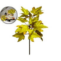 VQPeo Plastic Maple Leaf Branch Decor, Autumn Fluffies Bouquet, Thanksgiving & Halloween Table Centerpiece for Festive Home Styling
