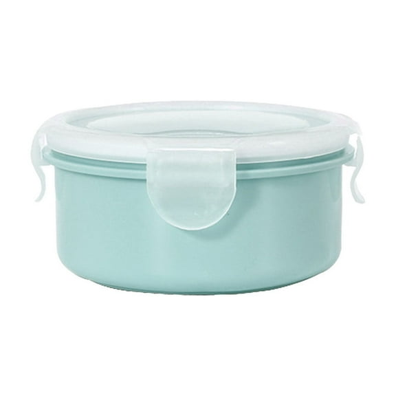 VQPeo Plastic Mini Bento Box, Round Airtight Food Container, Compact Lunch Organizer for Office & Travel Meals