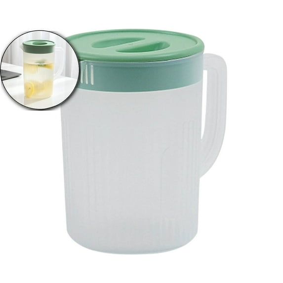 VQPeo Plastic Pitcher with Lid, Perfect for Mixing Hot/Cold Beverages, Juice, Lemonade, Ice Tea, Water Jug