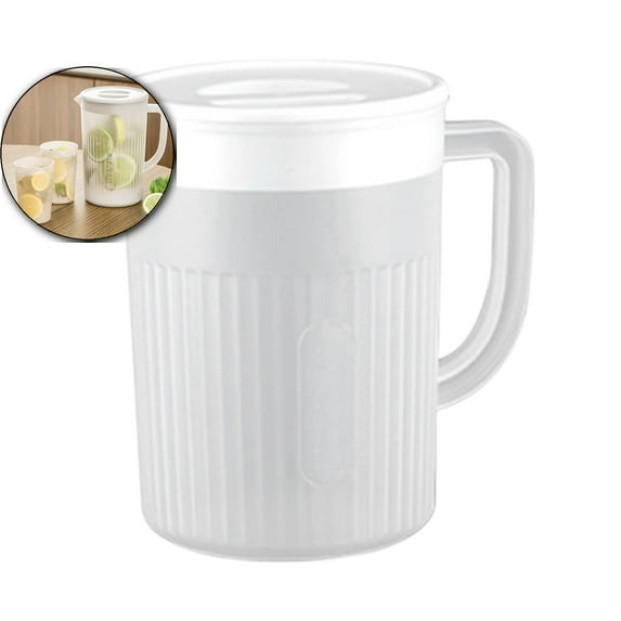 VQPeo Plastic Pitcher with Lid, Perfect for Mixing Hot/Cold Beverages, Juice, Lemonade, Ice Tea, Water Jug