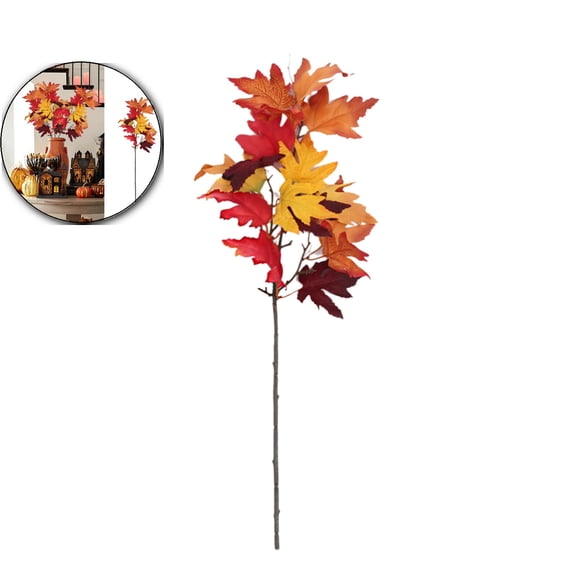 VQPeo Plastic Simulated Maple Leaf Garland, Realistic Autumn Foliage Bush, Indoor/Outdoor Engineering Plant Decor for Seasonal Landscaping