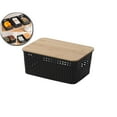 thumbnail image 1 of VQPeo Plastic Storage Bins with Bamboo Lid Pantry Organization and Storage Baskets Containers Lidded Organizer Bins Small Baskets for Shelves Drawers Desktop Closet Playroom Office, 1 of 4