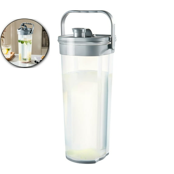 VQPeo Plastic Water Pitcher with Flip Top Spout Lid, Clear Slim Water Container for Fridge Door Juice Pitcher with Scale Line for Tea, Lemonade, Handmade Drinks