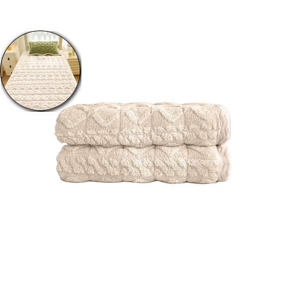 VQPeo Polyester Flannel Mattress Pad, Bed Topper Cover, Warm Milk Fluff Mattress for Cozy Winter Sleep & Futon Use