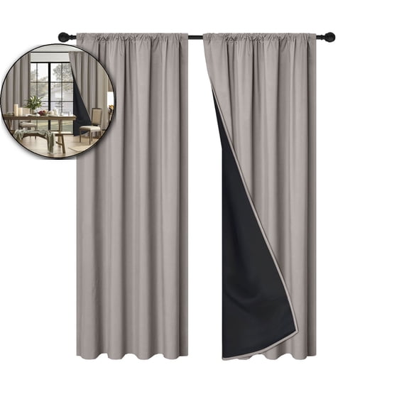 VQPeo Polyester Rod-Pull Curtains, 78.74x39.37 Inch Light-Blocking Sun Shades, Thermal Insulating Drapes for Bedroom