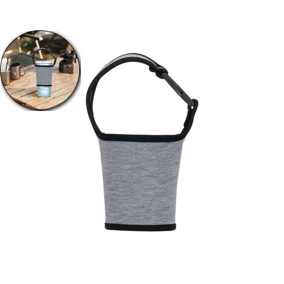 VQPeo Portable Handheld Beverage Cup Cover with Buckle and Strap - Durable Cloth, Fits Most Bottle Sizes, Adjustable Shoulder Strap for Hiking, Exercise, and Everyday Use