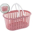 thumbnail image 1 of VQPeo Portable Storage Basket Shower Storage Basket Plastic Basket Shower Basket Plastic Tote with Handle Portable(Pink), 1 of 5