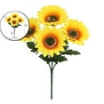thumbnail image 1 of VQPeo Realistic Artificial Sunflowers, Home Wedding Decor & Outdoor Arrangement Flowers(Yellow), 1 of 5
