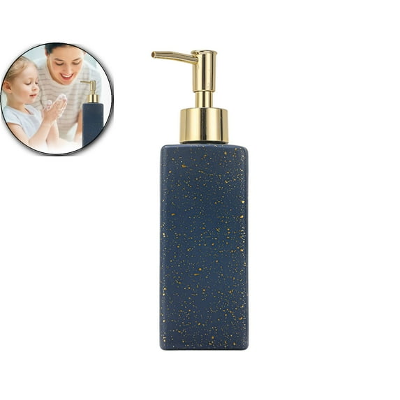 VQPeo Refillable Glass Foaming Soap Dispenser, Pump Bottle for Bathroom Kitchen Hand Wash(Blue)